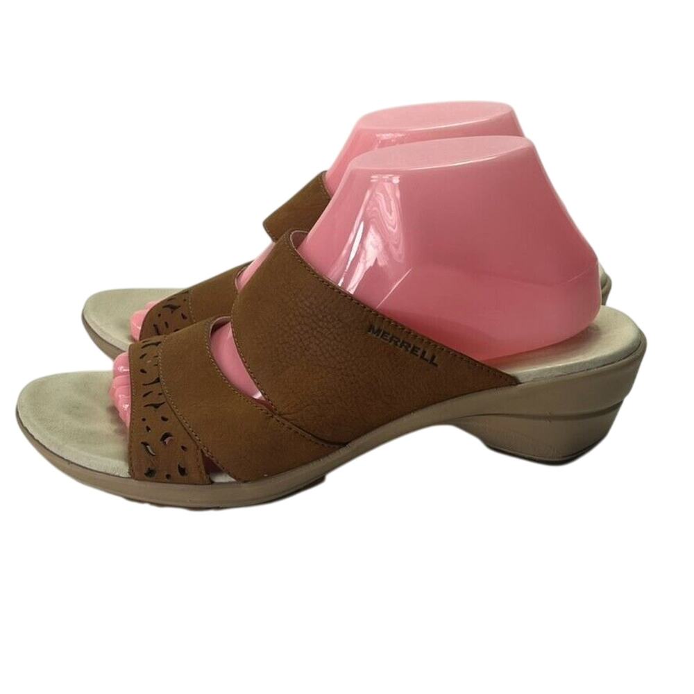 Merrell Sandal Womens 10 Brown Performance Veranda Eve Oat Straw Slide